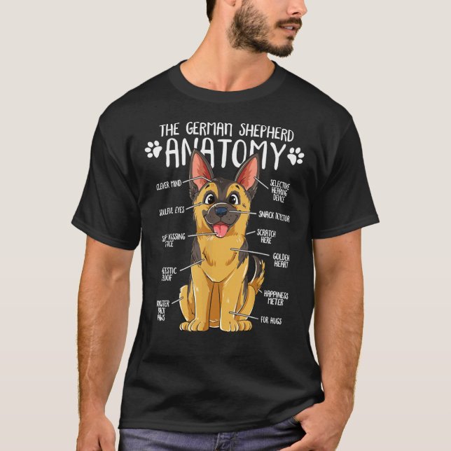 Funny Anatomy German Shepherd Hundägare Essential T Shirt (Framsida)