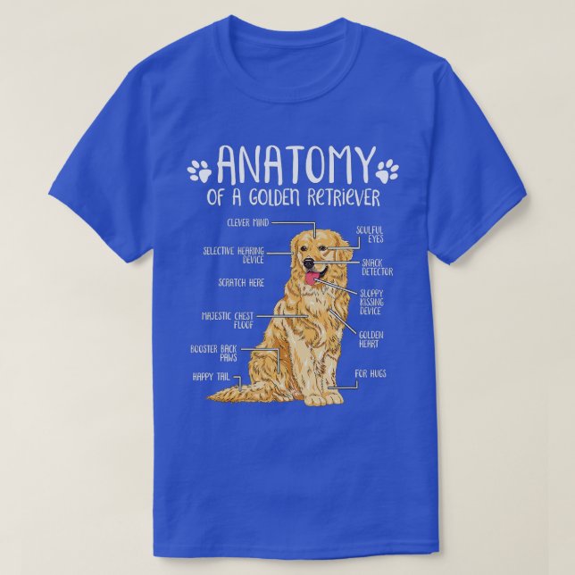 Funny Anatomy Golden Retriever Hund älskare -gigap T Shirt (Design framsida)