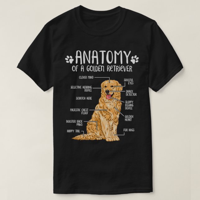 Funny Anatomy Golden Retriever Hund älskare Pullov T Shirt (Design framsida)