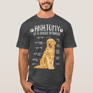 Funny Anatomy Golden Retriever Hund älskare T Shirt