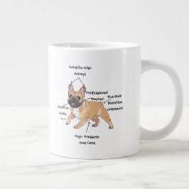 Funny Anatomy of a French Bulldog Illustration Jumbo Mugg