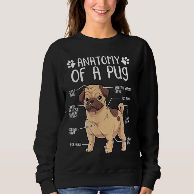 Funny Anatomy Pug Hund Pug Älskare Classic T-Shirt (Framsida)