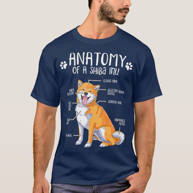 Funny Anatomy Shiba Inu Hund älskare T Shirt (Framsida)