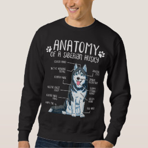 Funny Anatomy Siberian husky Hund älskare Lång Ärmad Tröja