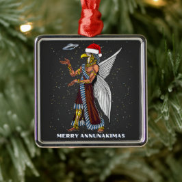 Funny Ancient UFO Annunaki Alien jul Julgransprydnad Metall
