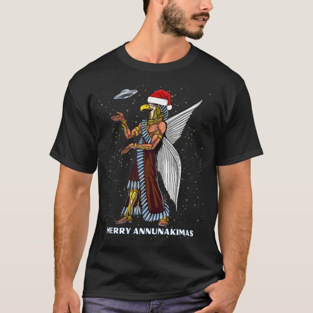 Funny Ancient UFO Annunaki Alien jul T Shirt (Framsida)