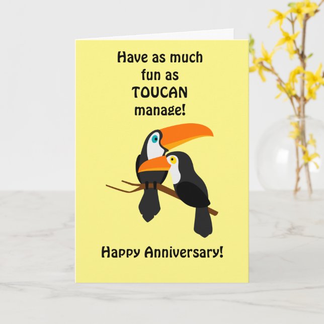 Funny and cute anniversary  kort (Gul blomma)