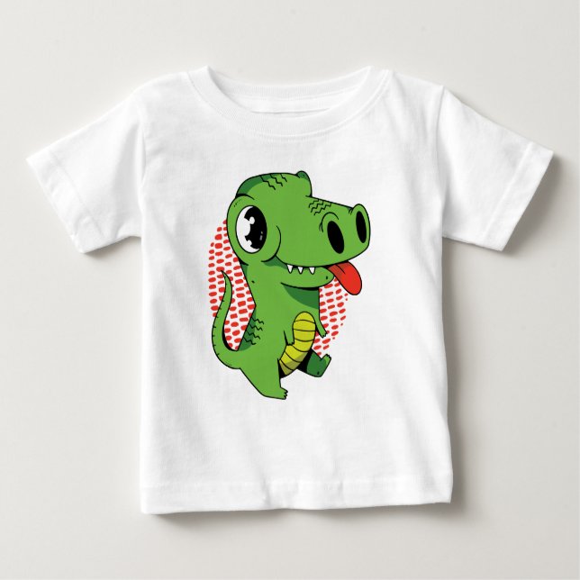 Funny And Cute Baby Dinosaur T Shirt (Framsida)