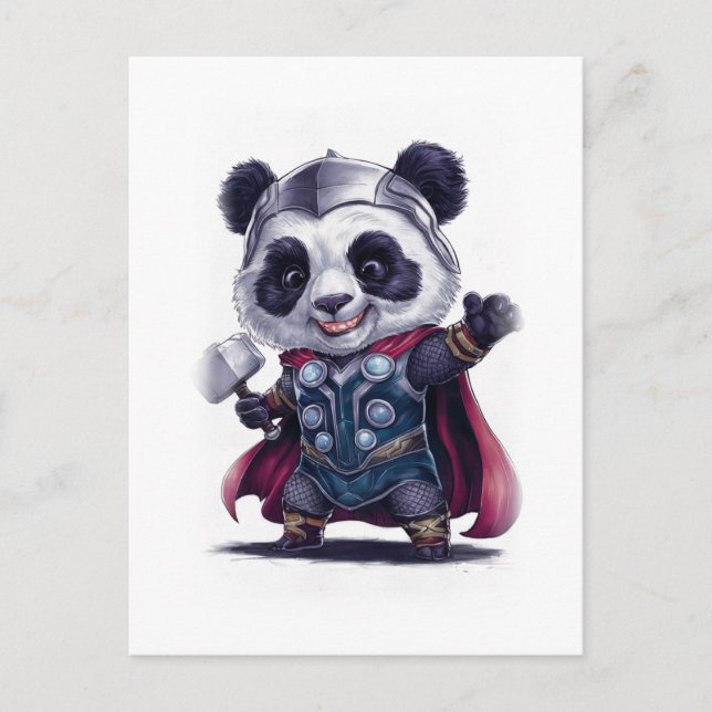 Funny and Cute Panda Movie Character on a White Helg Vykort (Framsida)