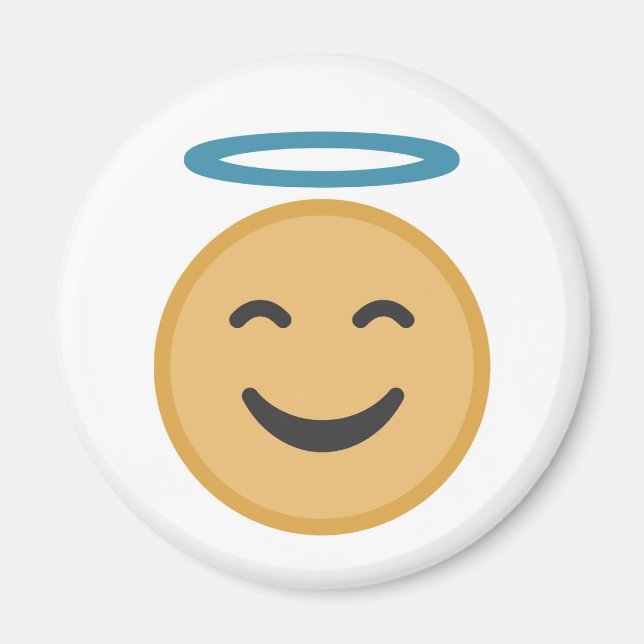 Funny Angel Emoji Tecknad Magnet (Framsidan)