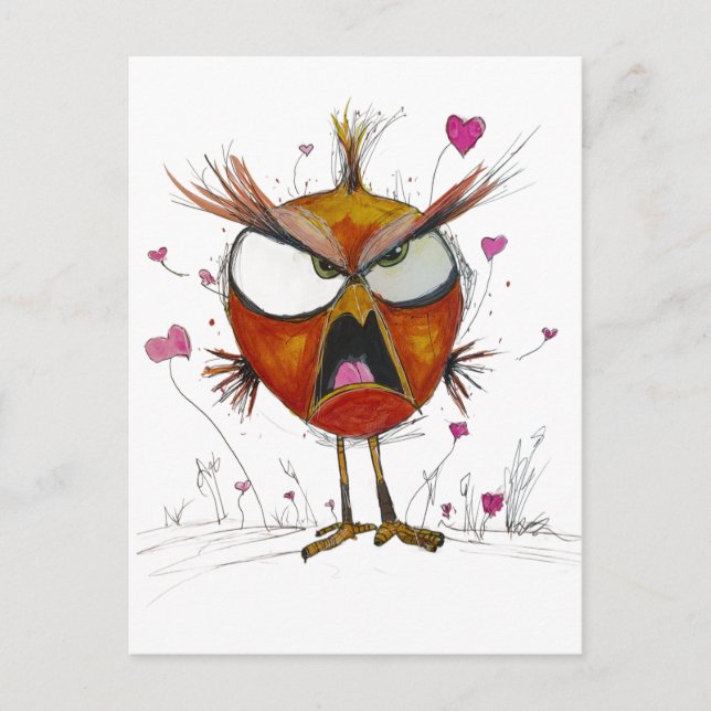 Funny Angry Bird Vykort (Framsida)