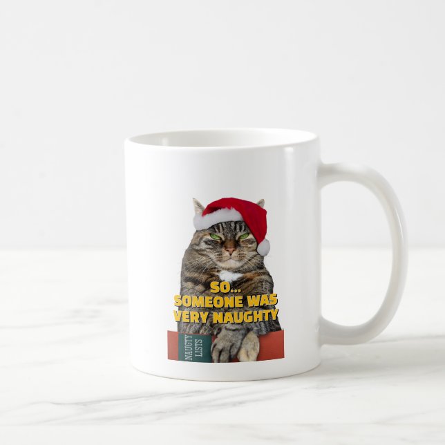 Funny angry cat Christmas  Kaffemugg (Höger)