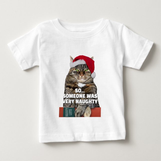 Funny angry cat Christmas T-Shirt (Framsida)