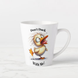 Funny Angry Duck Latte Mug - "Don't Duck With Me!