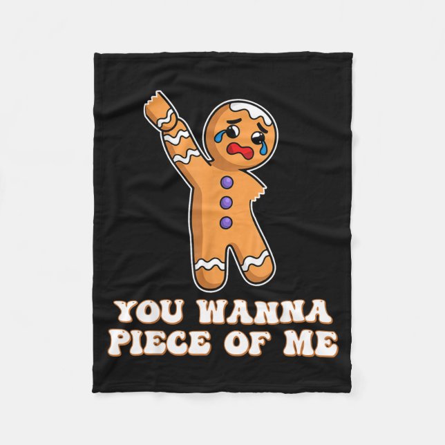 Funny Angry Gingerbread Man You W Ece Of Me  Fleecefilt (Framsidan)