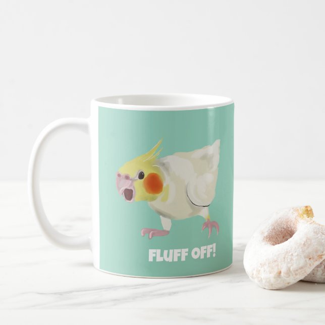 Funny Angry Lutino Cockatiel Fluff Off Pet Parrot  Kaffemugg (Med munk)