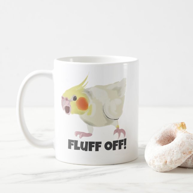 Funny Angry Lutino Cockatiel Fluff Off Pet Parrot  Kaffemugg (Med munk)