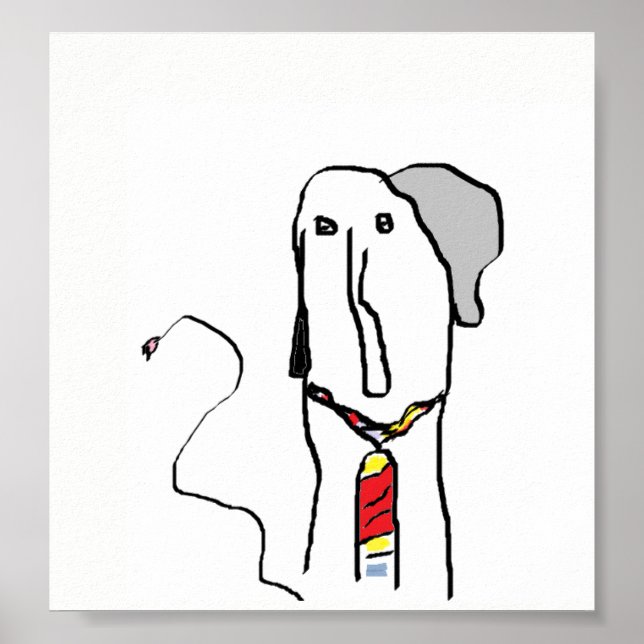 Funny Animal Art Elephant Poster (Framsidan)
