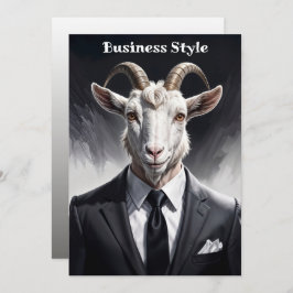 Funny animal boss surreal suited goat character spara datumet