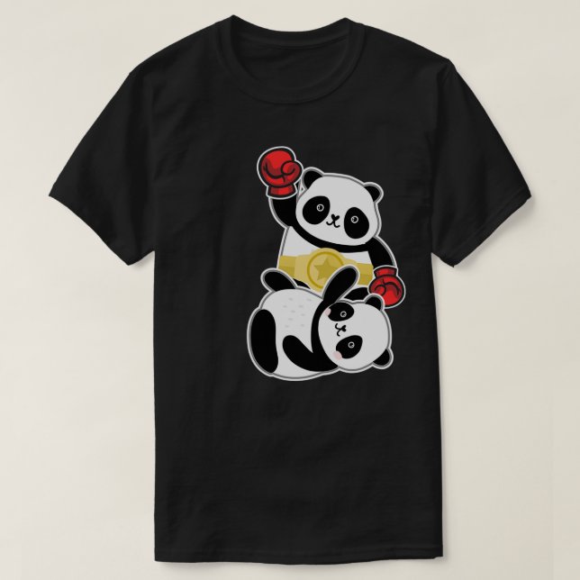 Funny Animal Boxing Panda Wrestling T Shirt (Design framsida)