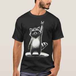 Funny Animal Gift | Coola Raccoon Rockstjärna T Shirt