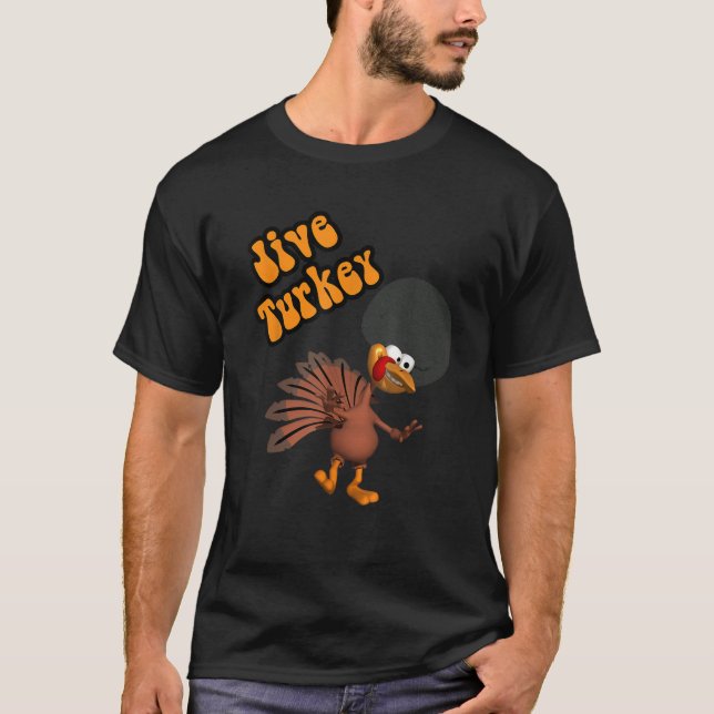 Funny Animal Humor Jive Turkey Tecknad T Shirt (Framsida)