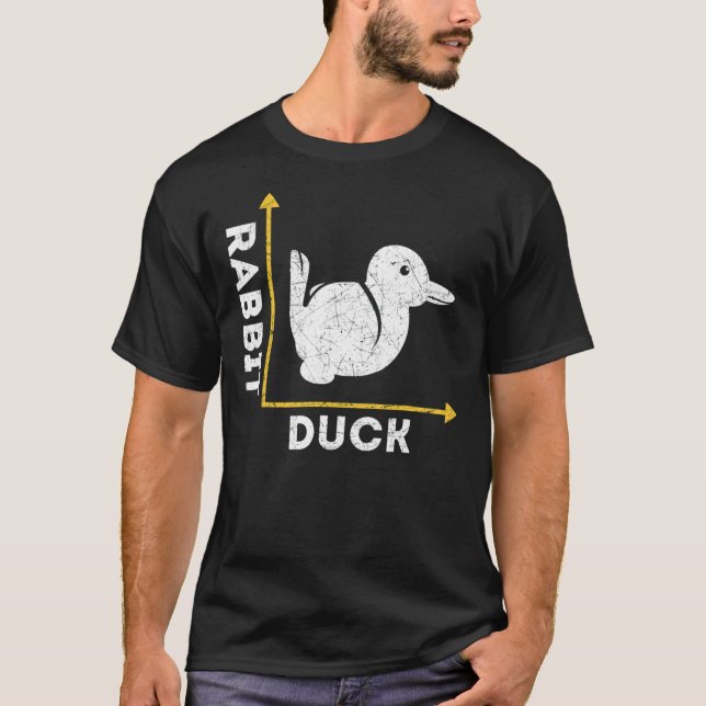 Funny Animal Lover Gift Optical Illusion Duck Or R T Shirt (Framsida)