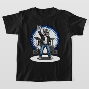 Funny Animal Music Gift   Coola Tiger Sten Dancer T Shirt