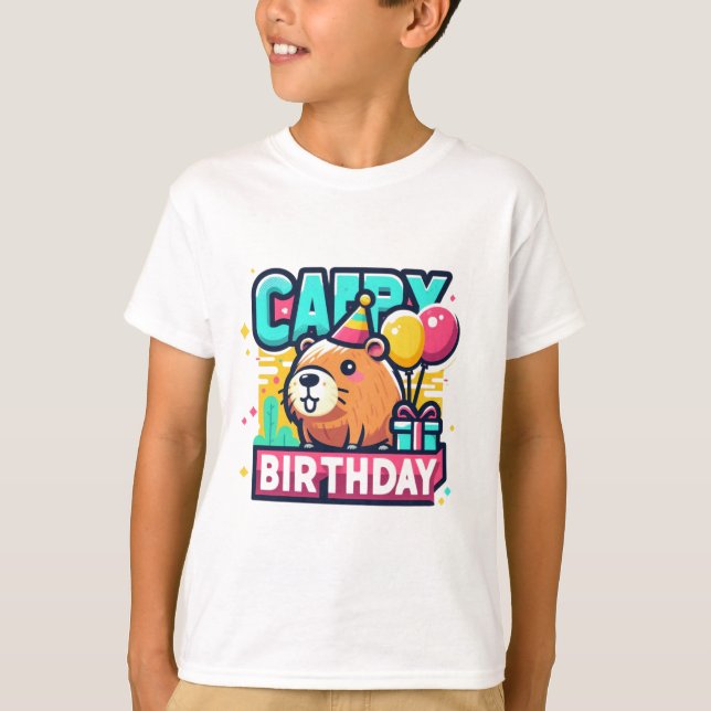 Funny Animal Pun Capybara Birthday Celebration T Shirt (Framsida)