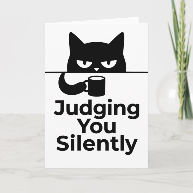 funny animals cat cafe Judging You Silently Kort (Framsida)