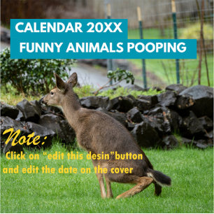 Funny Animals Pooping 2026 Personlig Kalender