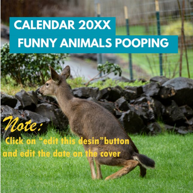 Funny Animals Pooping 2026 Personlig Kalender (Skapare uppladdad)