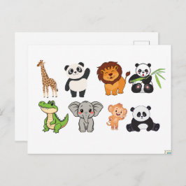 FUNNY ANIMALS POSTCARD VYKORT