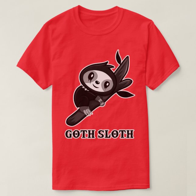 Funny Animals Sloth Goth Sloth T Shirt (Design framsida)