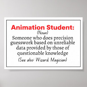 Funny Animation Student-definition Poster