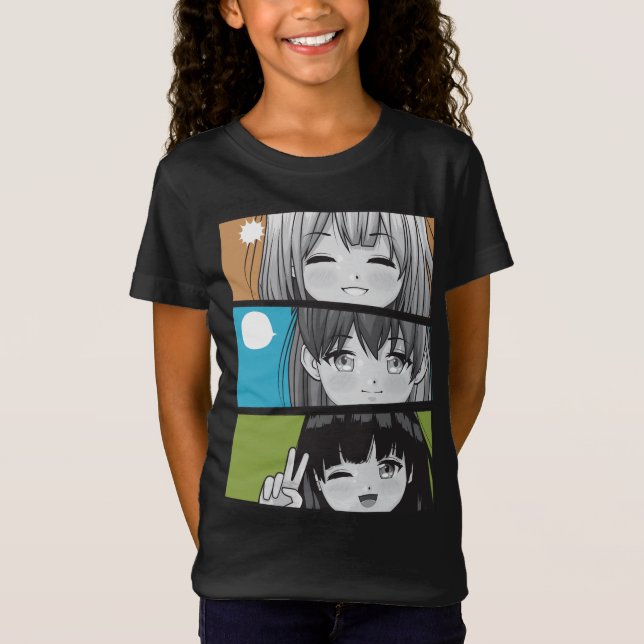 Funny Anime Girl Japansk Aesthetic Kawaii Otaku T Shirt (Framsida)