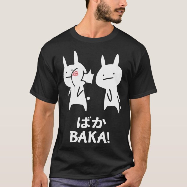 Funny Anime Japan Baka Rabbit Slap - Baka Japanska T Shirt (Framsida)