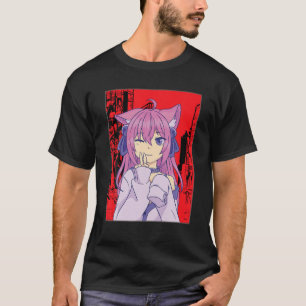 Funny Anime Japanskt Ögon Tonåring Girl Characters T Shirt