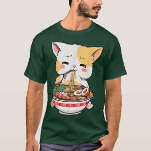 Funny Anime Kawaii Neko Ramen Cute Ramen Cat Japan T Shirt