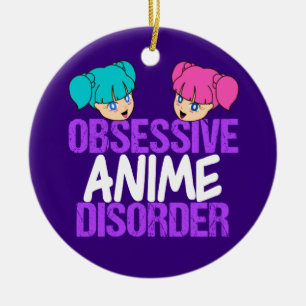 Funny Anime Obssed Julgransprydnad Keramik