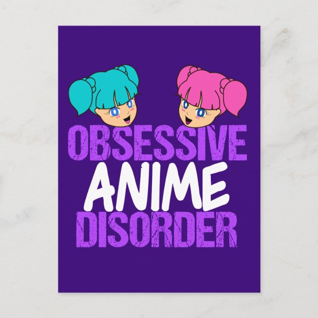 Funny Anime Obssed Vykort (Framsida)
