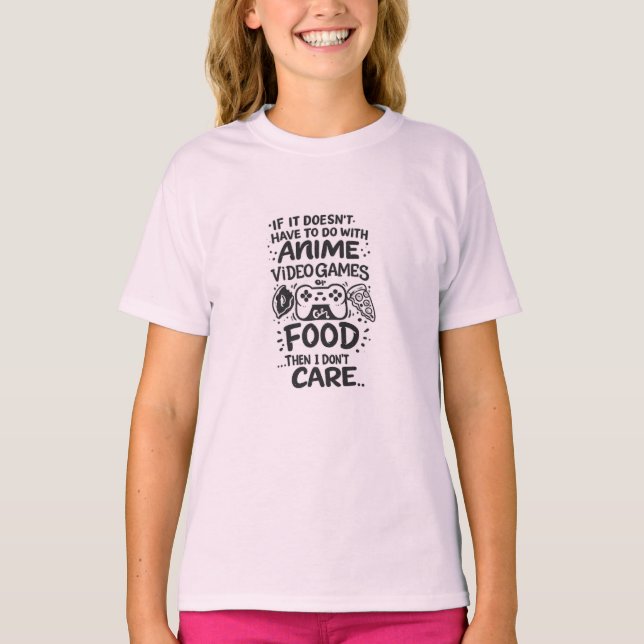 Funny Anime Video Games Food Gamer T-Shirt  (Framsida)