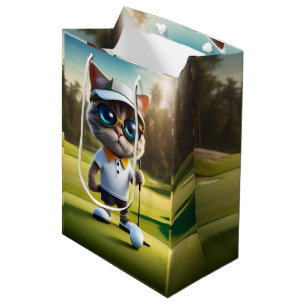 Funny Animerad Cat Golf Player