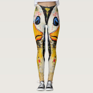 Funny Anka 90s Street Art Graffiti Distress Leggings