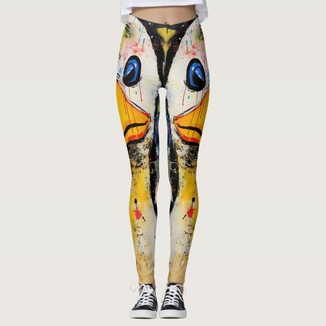 Funny Anka 90s Street Art Graffiti Distress Leggings (Framsida)