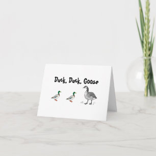 Funny Anka Anka Goose Tecknad, Kids Game Pun Kort