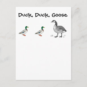 Funny Anka Anka Goose Tecknad, Kids Game Pun Vykort