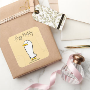 Funny Anka Birthday Sticker - Personlig Gift Fyrkantigt Klistermärke