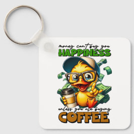 Funny Anka-färgad citattecken för glaskaffe Nyckelring