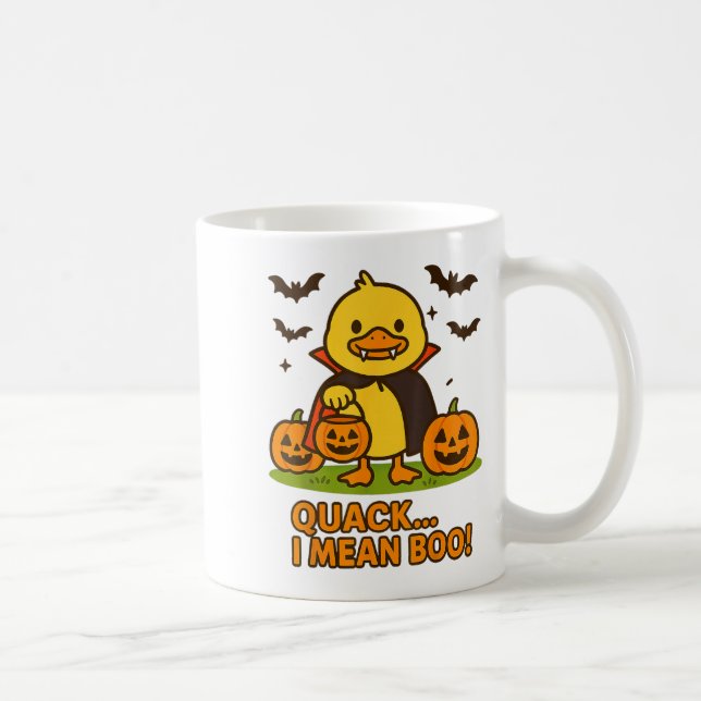 Funny Anka Halloween Costume - Quack I Elak Boo Qu Kaffemugg (Höger)
